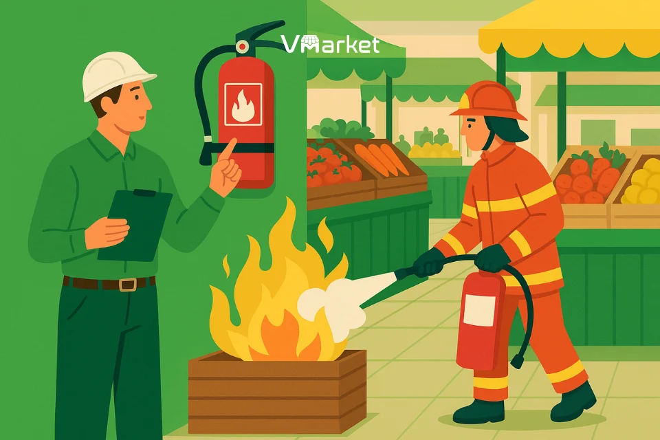 Hướng dẫn thực thi và duy trì phòng cháy chữa cháy kiot chợ