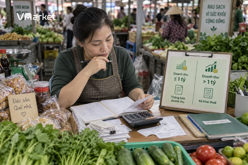 Hộ kinh doanh nào trong chợ cần kê khai thuế?