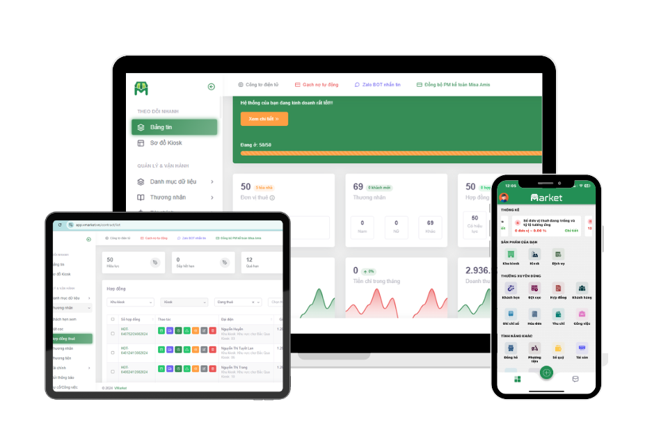 Phần mềm quản lý chợ VMarket