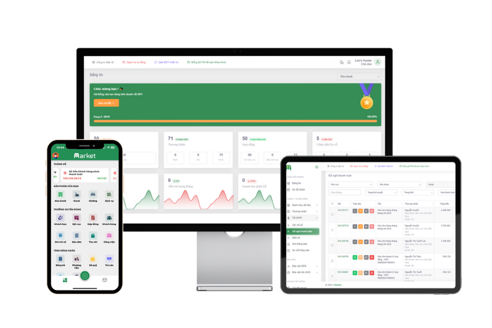 VMarket - Giải pháp phần mềm quản lý chợ toàn diện, hiện đại hóa chợ truyền thống