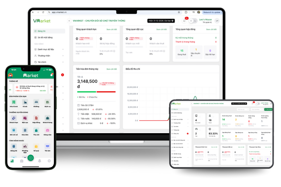 Phần mềm quản lý chợ VMarket