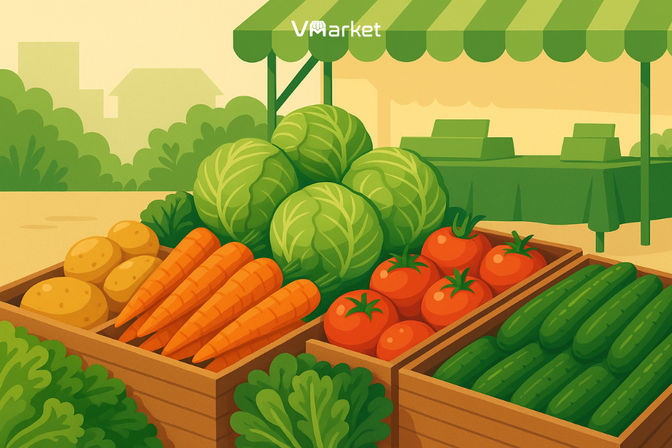 Rau củ quả - nhóm mặt hàng bán chạy trong chợ mỗi ngày