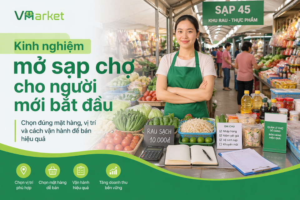 Kinh nghiệm mở sạp chợ cho người mới bắt đầu