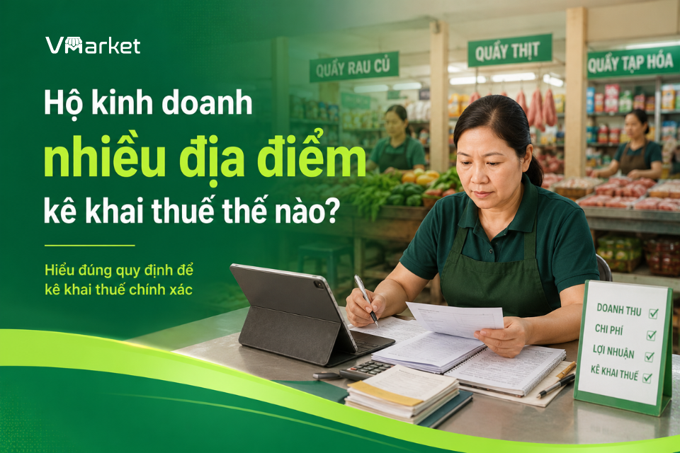 Hộ kinh doanh nhiều địa điểm trong chợ kê khai thuế thế nào?